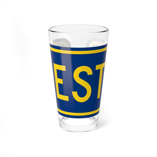 West plate small county es (Puerto Rico) (Road Sign) Pint Glass 16oz 16oz - Go Mug Yourself