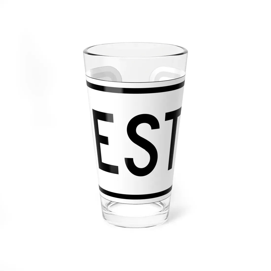 West plate small es (Puerto Rico) (Road Sign) Pint Glass 16oz 16oz - Go Mug Yourself