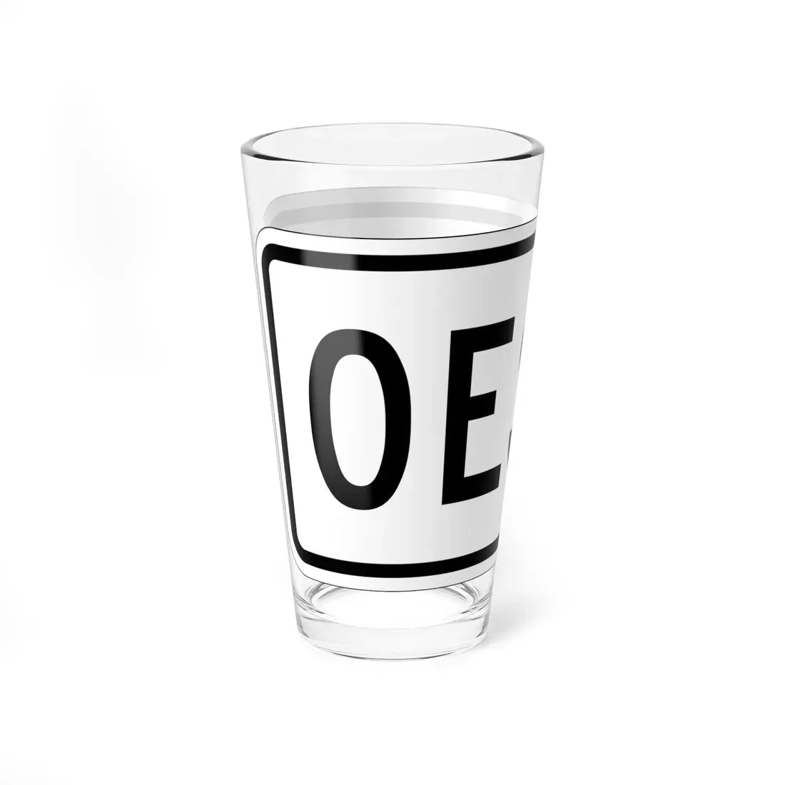 West plate small es (Puerto Rico) (Road Sign) Pint Glass 16oz - Go Mug Yourself