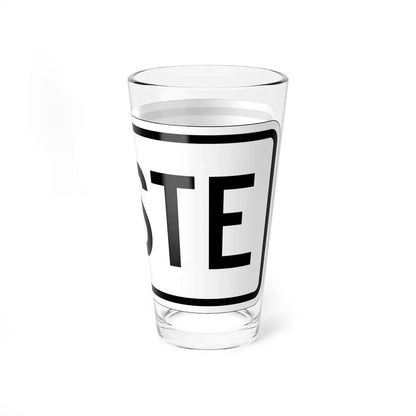 West plate small es (Puerto Rico) (Road Sign) Pint Glass 16oz - Go Mug Yourself