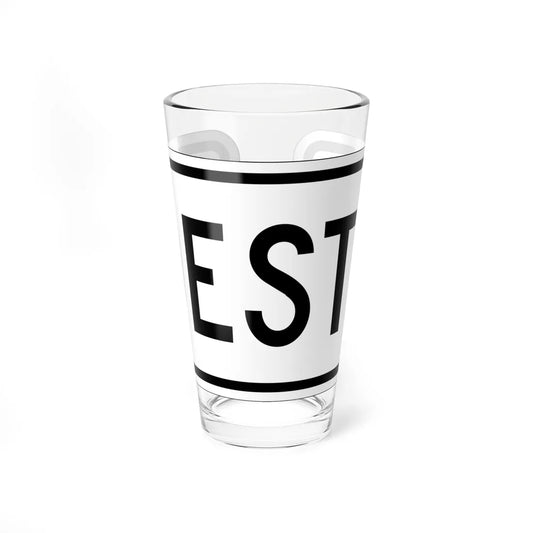 West plate small es (Puerto Rico) (Road Sign) Pint Glss 16oz 16oz - Go Mug Yourself