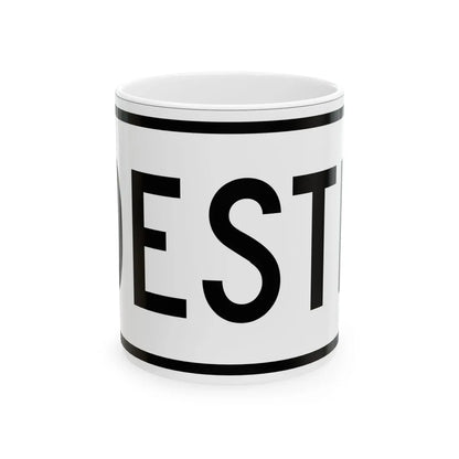 West plate small es (Puerto Rico) (Road Sign) White Coffee Mug 11oz - Go Mug Yourself