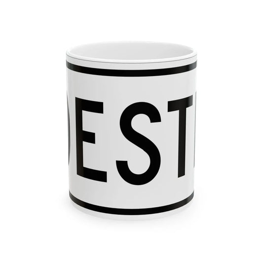 West plate small es (Puerto Rico) (Road Sign) White Coffee Mug 11oz - Go Mug Yourself