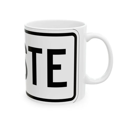 West plate small es (Puerto Rico) (Road Sign) White Coffee Mug - Go Mug Yourself