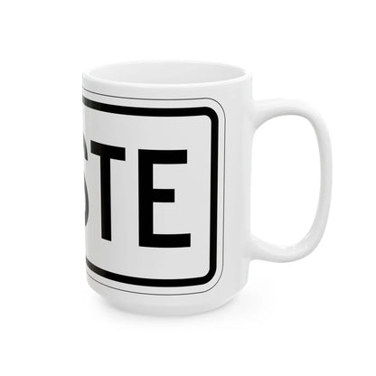 West plate small es (Puerto Rico) (Road Sign) White Coffee Mug - Go Mug Yourself
