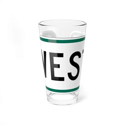 West plate small South Dakota (South Dakota) (Road Sign) Pint Glass 16oz 16oz - Go Mug Yourself