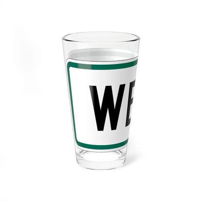 West plate small South Dakota (South Dakota) (Road Sign) Pint Glass 16oz - Go Mug Yourself