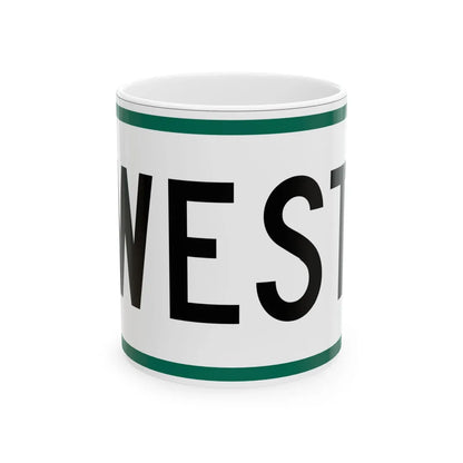 West plate small South Dakota (South Dakota) (Road Sign) White Coffee Mug 11oz - Go Mug Yourself