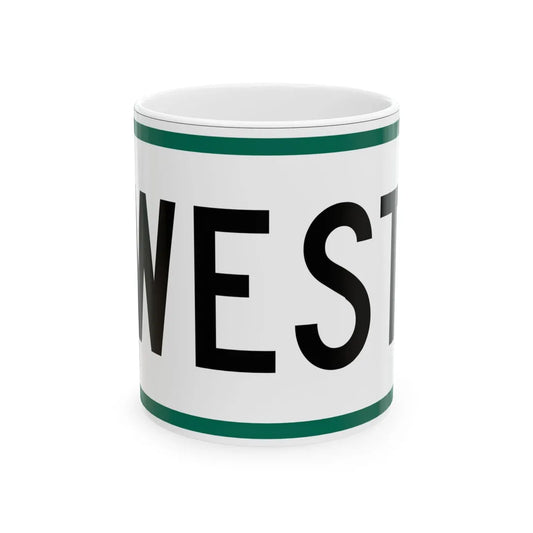West plate small South Dakota (South Dakota) (Road Sign) White Coffee Mug 11oz - Go Mug Yourself