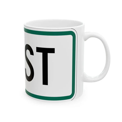 West plate small South Dakota (South Dakota) (Road Sign) White Coffee Mug - Go Mug Yourself