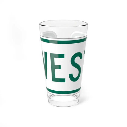 West plate small Vermont (Vermont) (Road Sign) Pint Glass 16oz 16oz - Go Mug Yourself