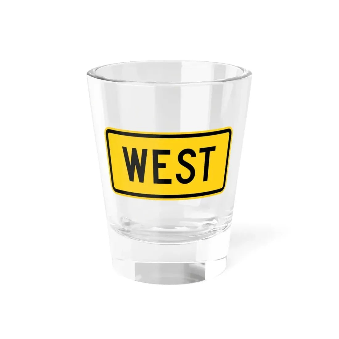 West plate small Wyoming (Wyoming) (Road Sign) Shot Glass 1.5oz 1.5oz - Go Mug Yourself