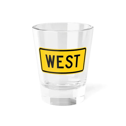 West plate small Wyoming (Wyoming) (Road Sign) Shot Glass 1.5oz 1.5oz - Go Mug Yourself