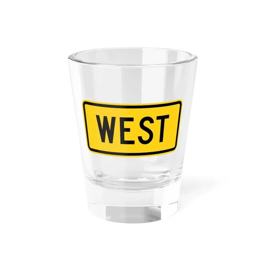 West plate small Wyoming (Wyoming) (Road Sign) Shot Glass 1.5oz 1.5oz - Go Mug Yourself