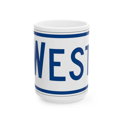 West plate South Carolina (South Carolina) (Road Sign) White Coffee Mug 15oz - Go Mug Yourself