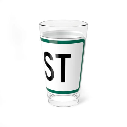 West plate South Dakota (South Dakota) (Road Sign) Pint Glass 16oz - Go Mug Yourself