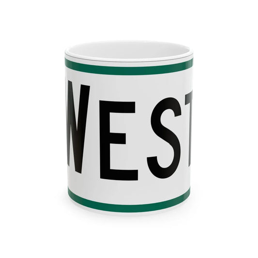 West plate South Dakota (South Dakota) (Road Sign) White Coffee Mug 11oz - Go Mug Yourself