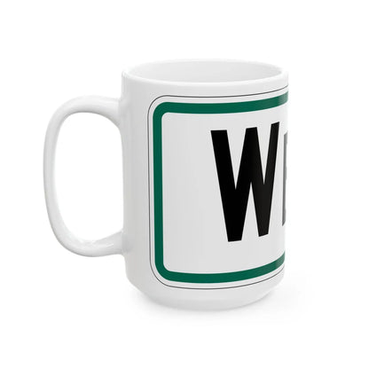 West plate South Dakota (South Dakota) (Road Sign) White Coffee Mug - Go Mug Yourself