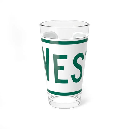 West plate Vermont (Vermont) (Road Sign) Pint Glss 16oz 16oz - Go Mug Yourself