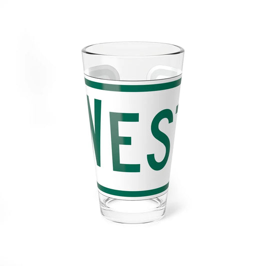 West plate Vermont (Vermont) (Road Sign) Pint Glss 16oz 16oz - Go Mug Yourself