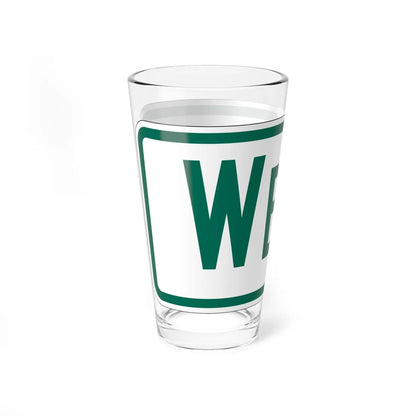 West plate Vermont (Vermont) (Road Sign) Pint Glss 16oz - Go Mug Yourself