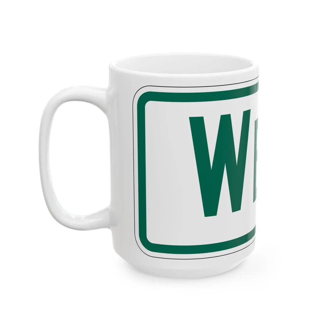 West plate Vermont (Vermont) (Road Sign) White Coffee Mug - Go Mug Yourself