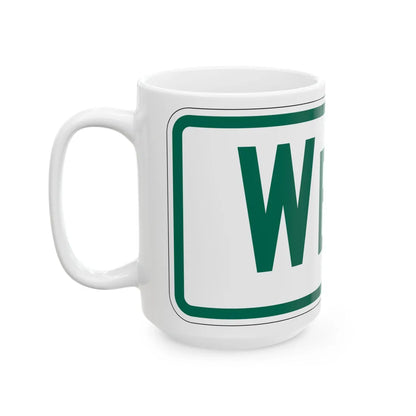 West plate Vermont (Vermont) (Road Sign) White Coffee Mug - Go Mug Yourself