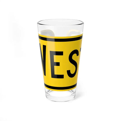 West plate Wyoming (Wyoming) (Road Sign) Pint Glss 16oz 16oz - Go Mug Yourself