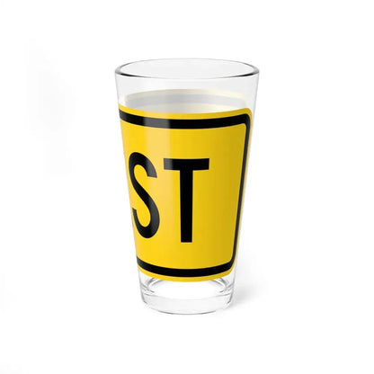 West plate Wyoming (Wyoming) (Road Sign) Pint Glss 16oz - Go Mug Yourself
