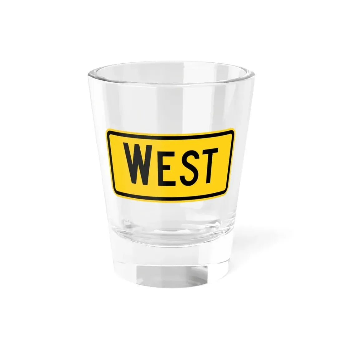 West plate Wyoming (Wyoming) (Road Sign) Shot Glass 1.5oz 1.5oz - Go Mug Yourself