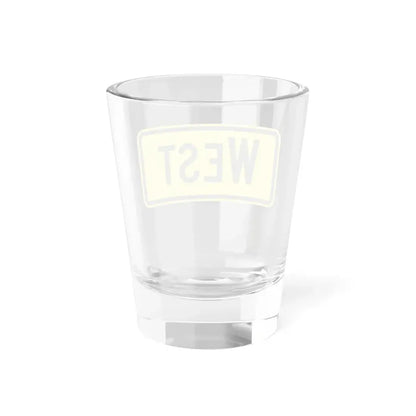 West plate Wyoming (Wyoming) (Road Sign) Shot Glass 1.5oz - Go Mug Yourself