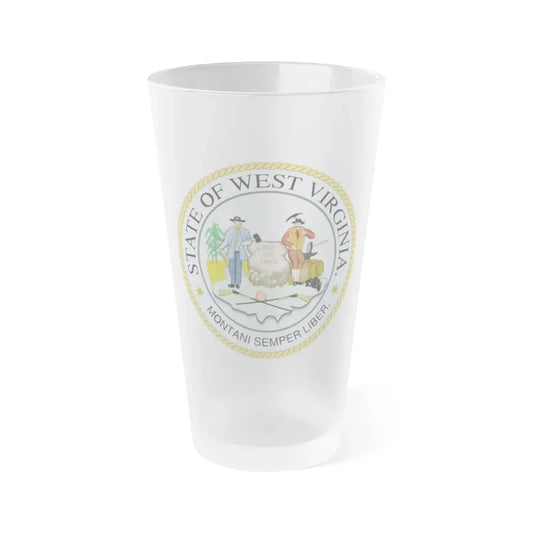 West Virginia State Seal - Frosted Pint Glass 16oz 16oz Frosted - Go Mug Yourself