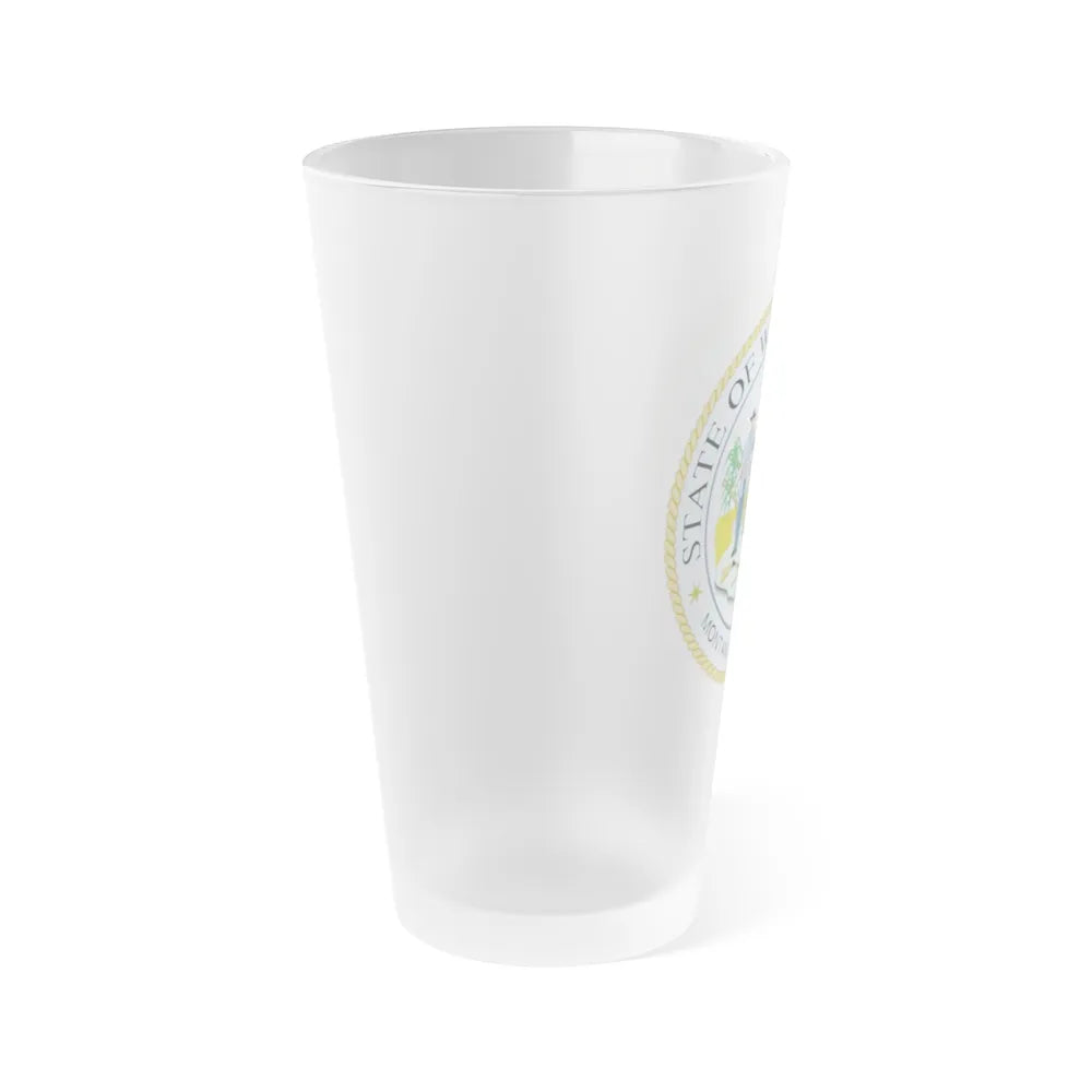 West Virginia State Seal - Frosted Pint Glass 16oz-Go Mug Yourself