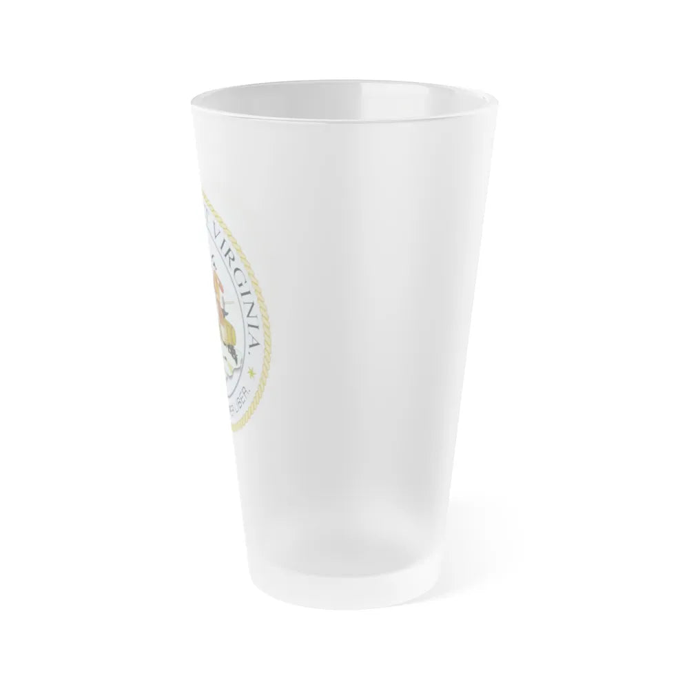 West Virginia State Seal - Frosted Pint Glass 16oz-Go Mug Yourself