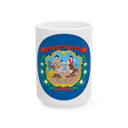 West Virginia State Seal NARA - White Coffee Mug-15oz-Go Mug Yourself