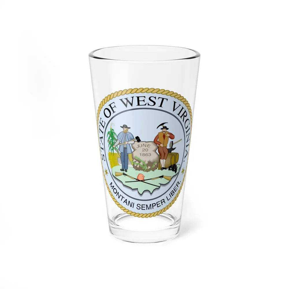 West Virginia State Seal - Pint Glass 16oz-16oz-Go Mug Yourself