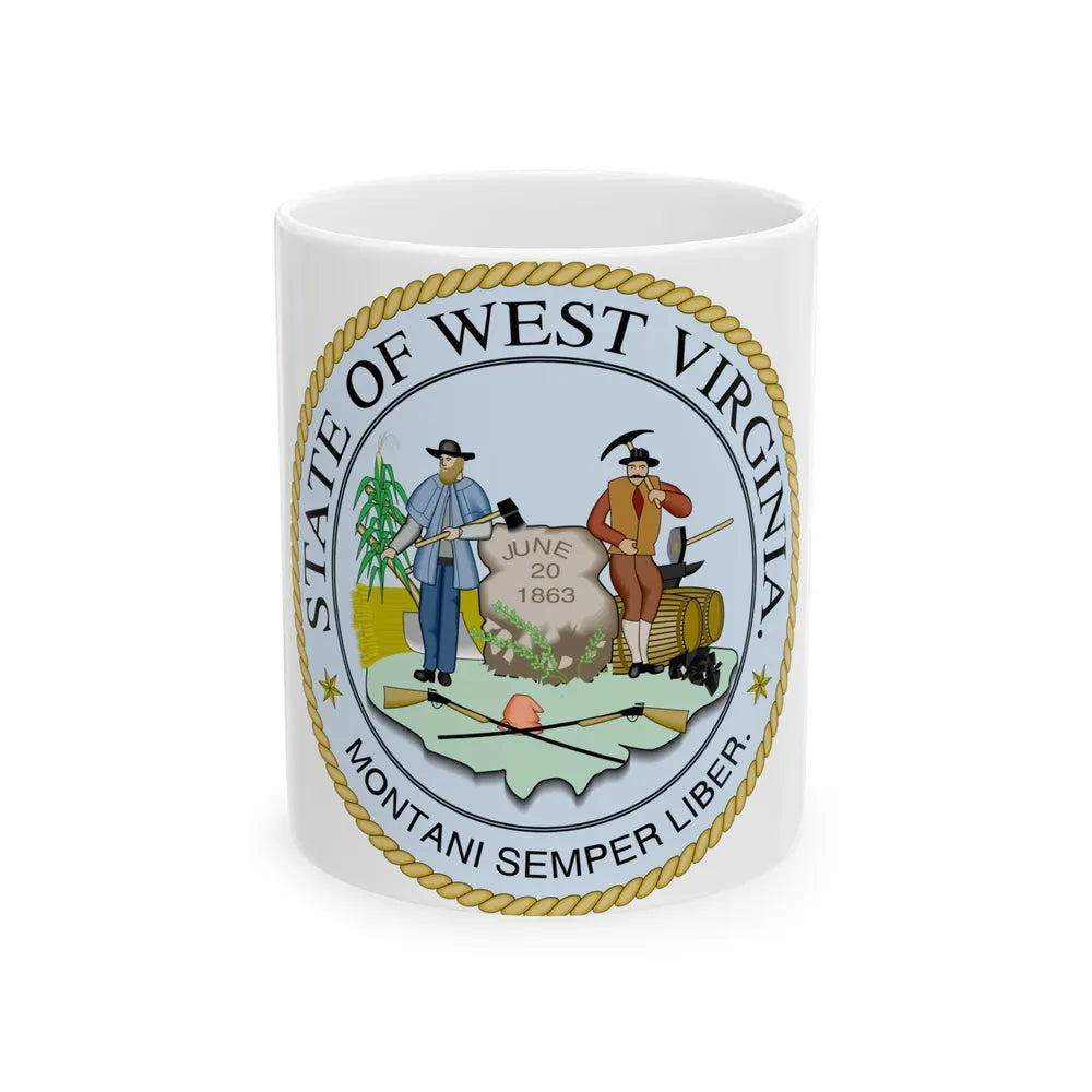 West Virginia State Seal - White Coffee Mug-11oz-Go Mug Yourself