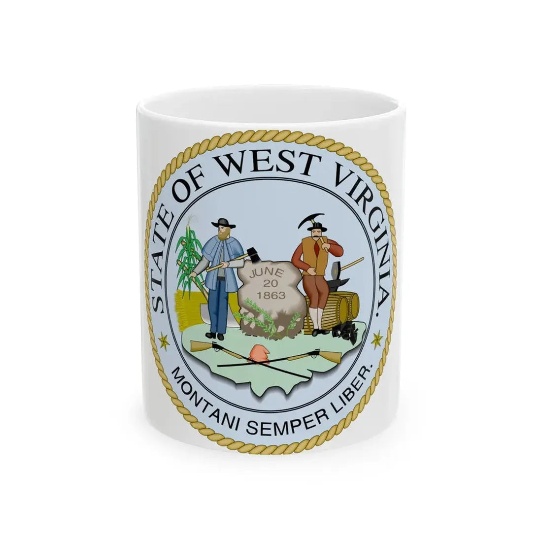 West Virginia State Seal - White Coffee Mug 11oz - Go Mug Yourself