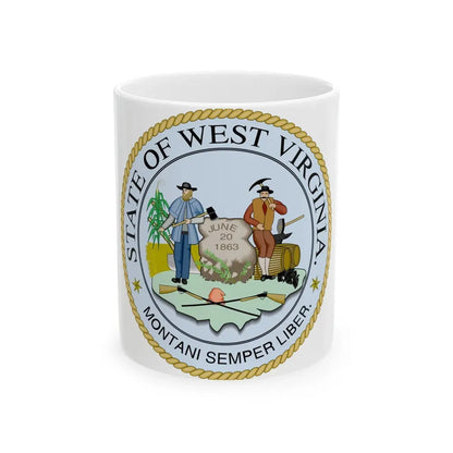 West Virginia State Seal - White Coffee Mug 11oz - Go Mug Yourself