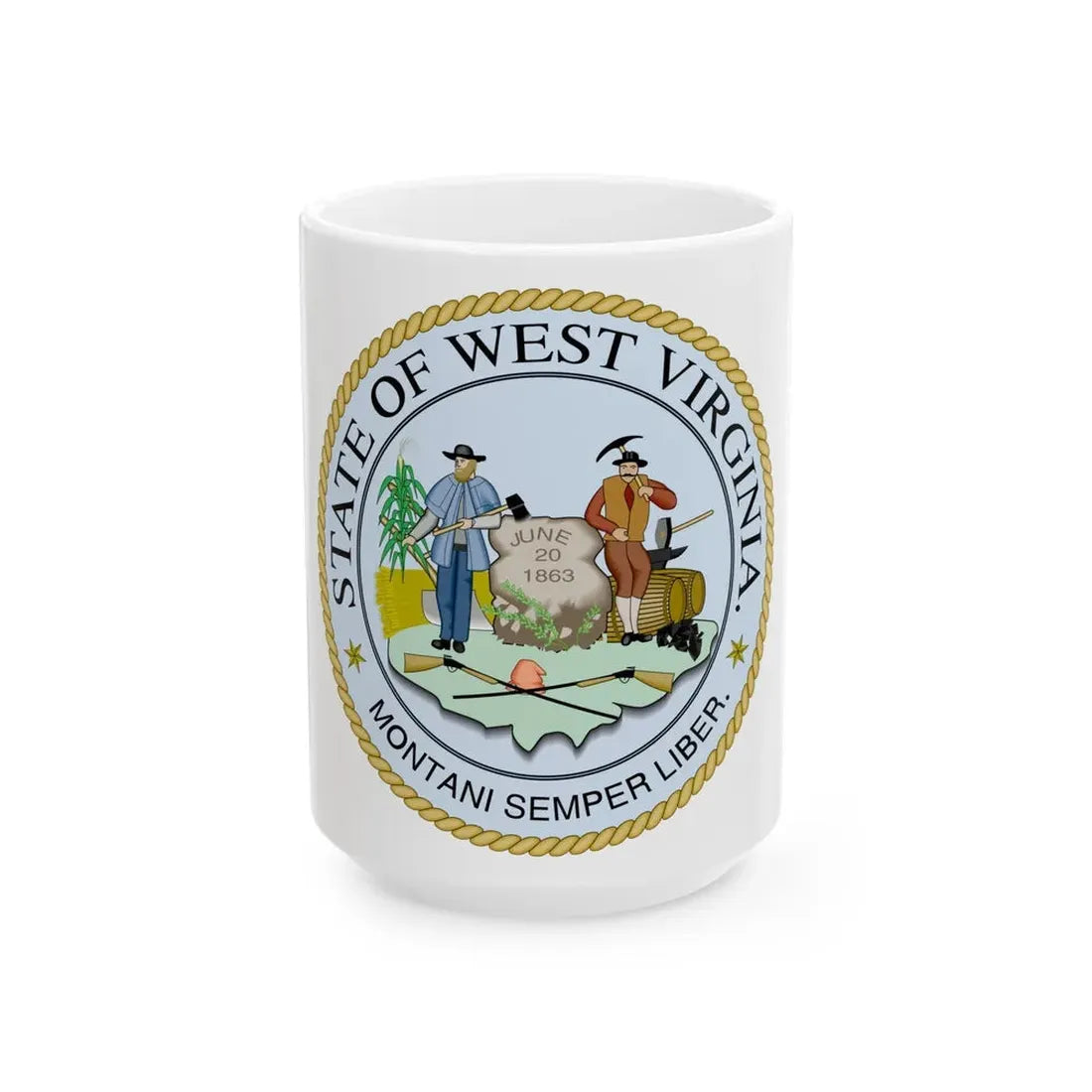 West Virginia State Seal - White Coffee Mug 15oz - Go Mug Yourself