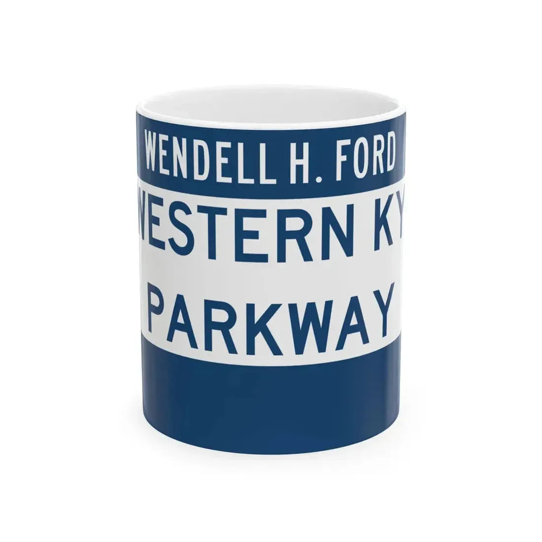 Western Kentucky Parkway (Kentucky) (Road Sign) White Coffee Mug 11oz - Go Mug Yourself