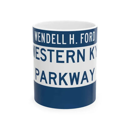 Western Kentucky Parkway (Kentucky) (Road Sign) White Coffee Mug 11oz - Go Mug Yourself