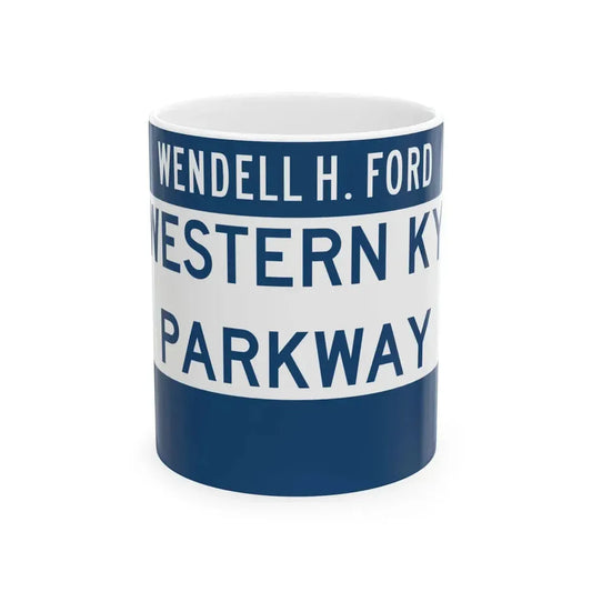 Western Kentucky Parkway (Kentucky) (Road Sign) White Coffee Mug 11oz - Go Mug Yourself