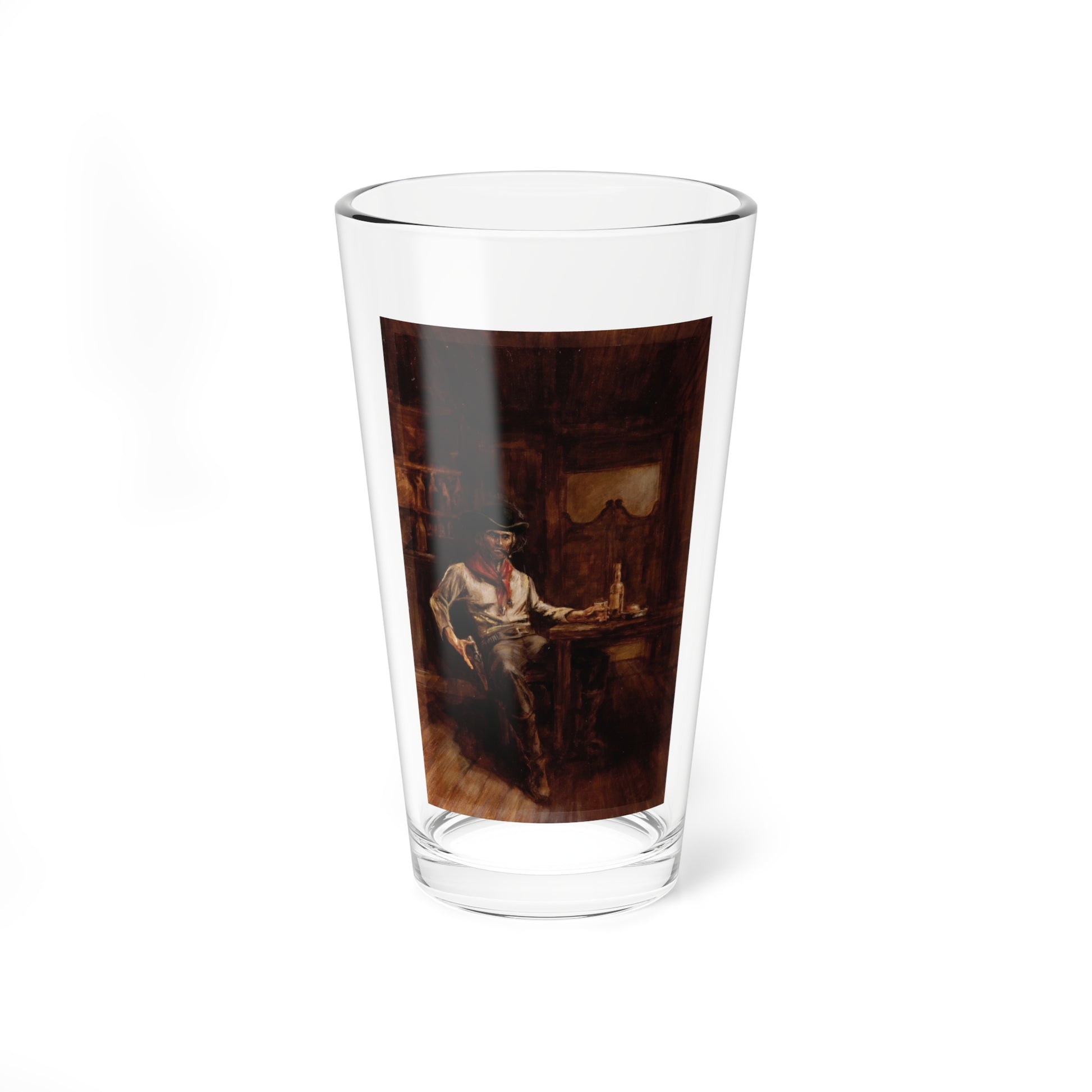 Western Saloon Scene - Pint Glass 16oz-16oz-Go Mug Yourself