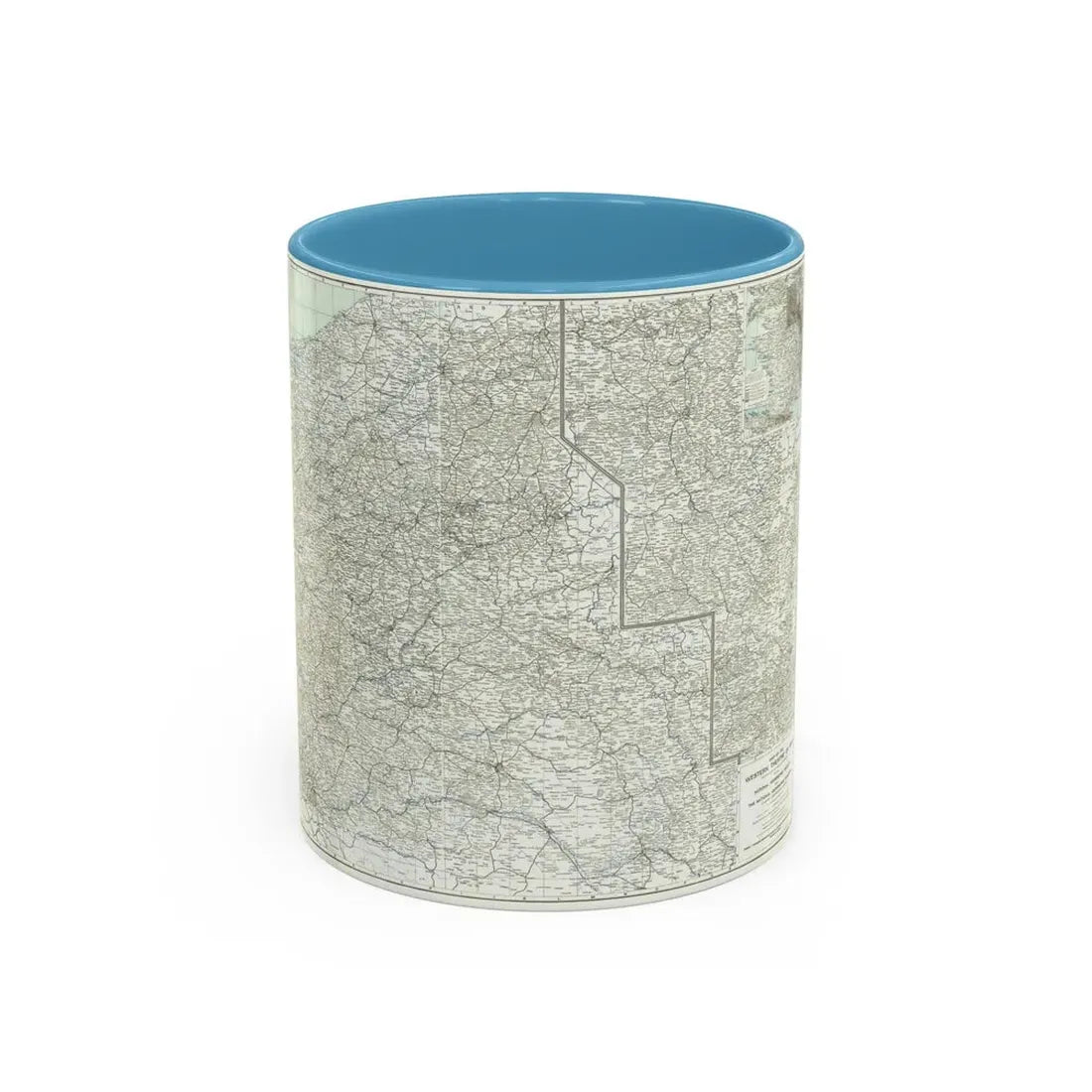 Western Theatre of War (1918) (Map) Accent Coffee Mug 11oz Light Blue - Go Mug Yourself