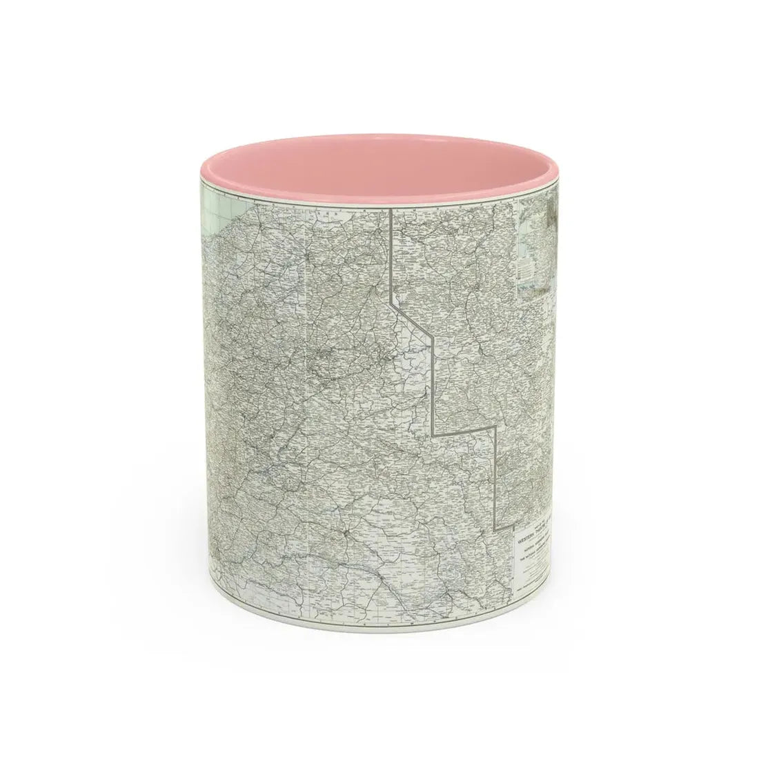 Western Theatre of War (1918) (Map) Accent Coffee Mug 11oz Pink - Go Mug Yourself