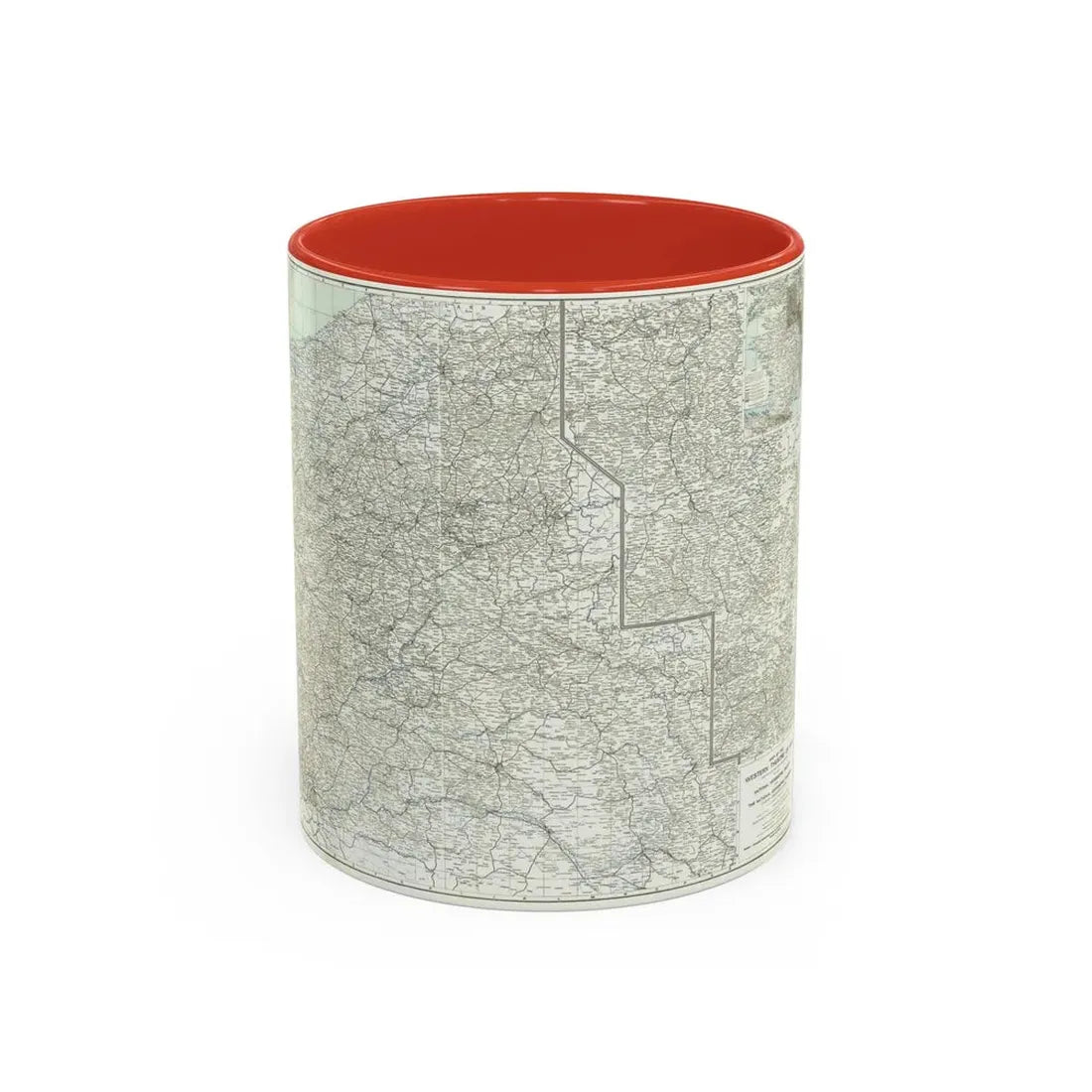 Western Theatre of War (1918) (Map) Accent Coffee Mug 11oz Red - Go Mug Yourself