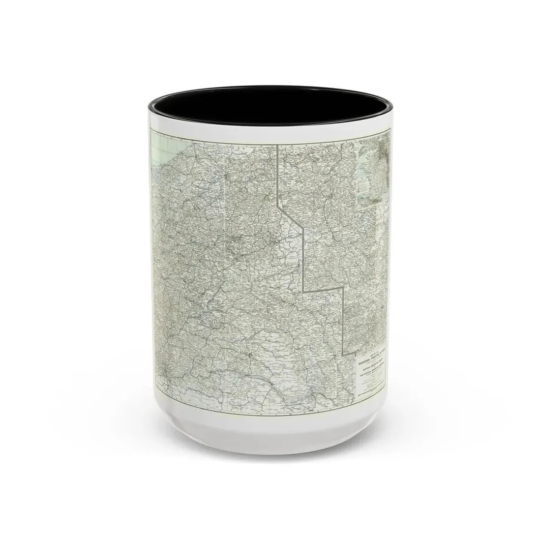 Western Theatre of War (1918) (Map) Accent Coffee Mug 15oz Black - Go Mug Yourself