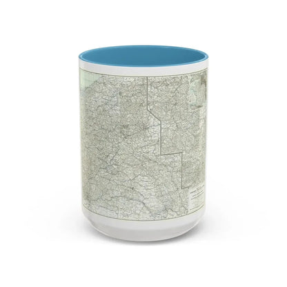Western Theatre of War (1918) (Map) Accent Coffee Mug 15oz Light Blue - Go Mug Yourself