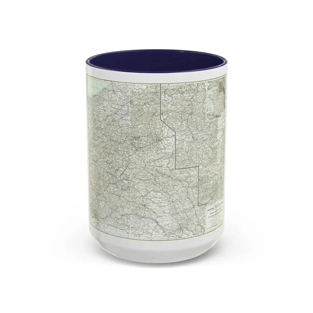 Western Theatre of War (1918) (Map) Accent Coffee Mug 15oz Navy - Go Mug Yourself